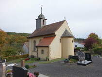 Sands, evangelische Kirche, neuromanische Saalbau, erbaut 1907 (16.10.2018)