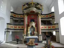 V�lkershausen, Kanzelaltar in der evangelischen Pfarrkirche (16.10.2018)