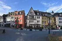 Fachwerkbauten aum Marktplatz - Kreuzung Markt- und Werther Stra�e in Bad M�nstereifel - 14.02.2021