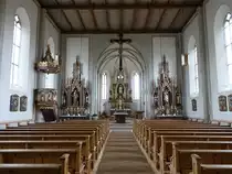 Sonnen, neugotischer Innenraum der Pfarrkirche Maria Himmelfahrt, erbaut von 1858 bis 1861 durch Leonhard Schmidtner (21.10.2018)