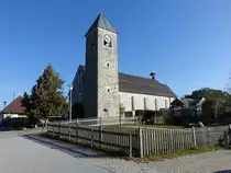 B�hmzwiesel, kath. Pfarrkirche St. Konrad, erbaut von 1934 bis 1935 durch den Architekten Anton Recknagel (22.10.2018)