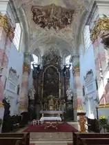 Eschenlohe, barocker Hochaltar in der Pfarrkirche St. Clemens (11.11.2018)
