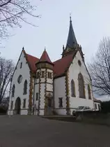 B�ckingen, evangelische St. Pankratius Kirche, erbaut 1900 durch Heinrich Dolmetsch (23.12.2018)