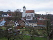 Allfeld, kath. Pfarrkirche St. Georg, erbaut bis 1743 (24.12.2018)