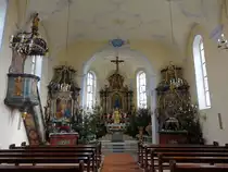 Reiselfingen, barocke Alt�re in der Pfarrkirche St. Fridolin (25.12.2018)