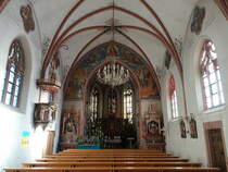 Hammereisenbach, Innenraum der kath. Pfarrkirche St. Johann, erbaut von 1901 bis 1902 (26.12.2018)