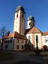 St. M�rgen, Klosterkirche Maria Himmelfahrt, erbaut von 1716 bis 1729 (26.12.2018)