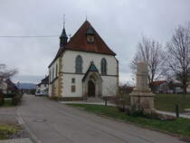 Dangstetten, kath. Pfarrkirche St. Anna, erbaut von 1900 bis 1901 (30.12.2018)