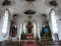Gurtweil, barocker Innenraum der kath. St. Simon und Judas Kirche (30.12.2018)