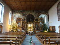 Sthlingen, Innenraum der Kapuzinerkirche, erbaut 1738 (30.12.2018)