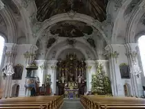 Tiengen, barocker Innenraum der kath. Pfarrkirche Maria Himmelfahrt (30.12.2018)