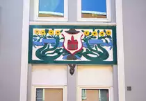 Jugendstil am einen Geb�ude in der Helgolandsgade in S�nderborg (deutsch: Sonderburg) in Nordschleswig. Aufnahme: 20. April 2021.