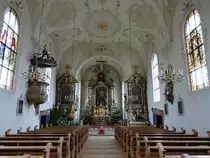 Riedern am Wald, barocker Innenraum der Klosterkirche St. Leodegar (31.12.2018)