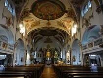 Schonach, neubarocker Innenraum der Pfarrkirche St. Urban (01.01.2019)