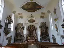 F�ssen, barocker Innenraum der Franziskanerkirche St. Stephan (26.04.2021)
