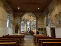 Hedelfingen, Innenraum mit Fresken aus dem 15. Jahrhundert in der alten Pfarrkirche (03.02.2019)