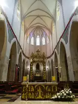 Gniezno / Gnesen, Hochaltar mit Reliquiar des hl. Adalbert in der Kathedrale Maria Himmelfahrt (12.06.2021)