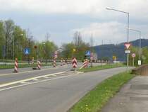 Hier geht die B49 sofort in die Stadtautobahn A602 �ber. Rechts die Ausfahrt 1  TR-Verteilerkreis !!! Trier, 23.04.08