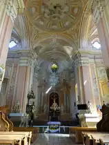 Opactwo, sp�tbarocker Innenraum der Klosterkirche Maria Himmelfahrt, Fresken von Szymon Mankowski (14.06.2021)