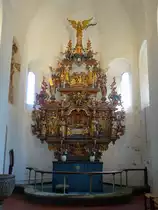 Kalundborg, Hochaltar von Lorents Jorgensen von 1650 in der Frauenkirche (17.07.2021)