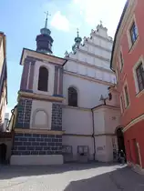 Lublin, Dominikanerkirche St. Stanislaw, erbaut 1668 in der Zlota Stra�e (15.06.2021)