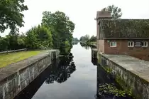 Die Schleuse am Alten Eiderkanal in Kluvensiek (Kreis Rendsburg-Eckernf�rde). Aufnahme: 29. Juni 2021.