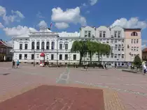 Sanok, Rathaus und Geb�ude am Rynek Platz (17.06.2021)