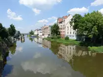 Opole / Oppeln, Geb�ude am Kanal Mlynowka (19.06.2021)