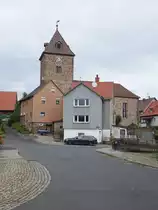 Blickershausen, evangelische Dorfkirche, gotischer Westturm, Kirchenschiff erbaut 1779 (31.08.2021)