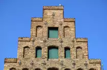 Hansstadt L�beck - Giebel eines alten Salzspeicher an der Trave. Aufnahme: 21. August 2021.