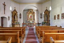 Unterentersbach, Blick zum Altar in der Kirche St.Nikolaus, Juli 2021