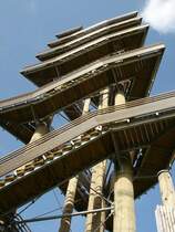 Weitannenturm ( Aussichtsturm ) am Rheinufer in Kehl,
2004 erffnet, 44m hoch, Ausichtskanzel bei 35m,
2008