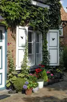 Detailaufnahme vom Haus zwischen B�ckergang und L�ngreens Gang in der L�becker Altstadt. Aufnahme: 21. August 2021-