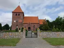 Tagerup, evangelische Kirche, romanische Backsteinkirche, erbaut um 1220 (18.07.2021)