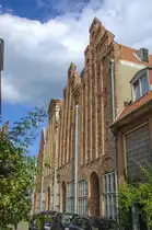 Giebelh�user in der L�becker Altstadt. Aufnahme: 21. August 2021.