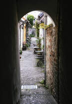 Gang an der engelsgrube in der Lbecker Altstadt. Aufnahme: 21. August 2021.