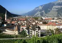 R�ckblick auf Chur zu Beginn des Aufstiegs nach Arosa am 28.09.2011.