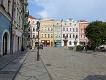 Swidnica / Schweidnitz, Huser und Neptunbrunnen am Rynek Platz (11.09.2021)