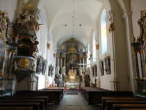 Glogowek / Oberglogau, Innenraum der Hospitalkirche St. Nikolaus (12.09.2021)