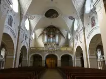 Strzelce Opolskie / Gro� Strehlitz, Orgelempore in der Pfarrkirche St. Laurentius (13.09.2021)