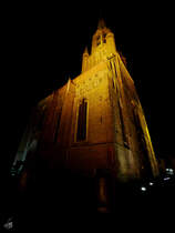Die im Stil der Backsteingotik erbaute Evangelisch-Lutherischen Kirche Sankt Bartholomaei ist das Wahrzeichen der Stadt Demmin. (Mrz 2016)