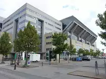 Kopenhagen, Parken Stadion an der �ster Allee, erbaut von 1990 bis 1992, Nordtrib�ne erbaut 2009 (21.07.2021)