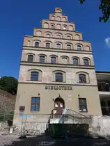 Stargard Szczecinski / Stargard, Bibliothek in der Mieszka Stra�e (31.07.2021)