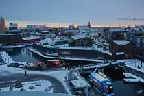Blick von der Aussichtsplattform des Ozeaneums in Stralsund. (Dezember 2014)