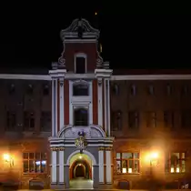 Ein Portal am Alten Rathaus von Stralsund. (August 2014)