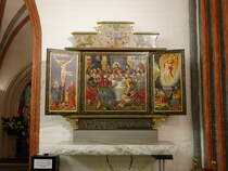 Koszalin / Kslin, gotischer Flgelaltar in der Kathedrale St. Marien (01.08.2021)