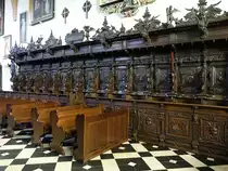 Kartuzy / Karthaus, barockes Chorgesthl aus dem 17. Jahrhundert in der Klosterkirche (02.08.2021)