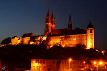 Abendlicher Blick auf das Burgberg-Ensemble in Meien. (Oktober 2014)