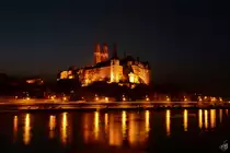 Vom rechten Elbufer aus bietet sich ein schner Blick auf den Burgberg von Meien mit dem Dom und der Albrechtsburg. (Oktober 2014)
