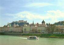 Salzburg vom Makartsteg aus mit Blick zur Festung und Dom. 6/08